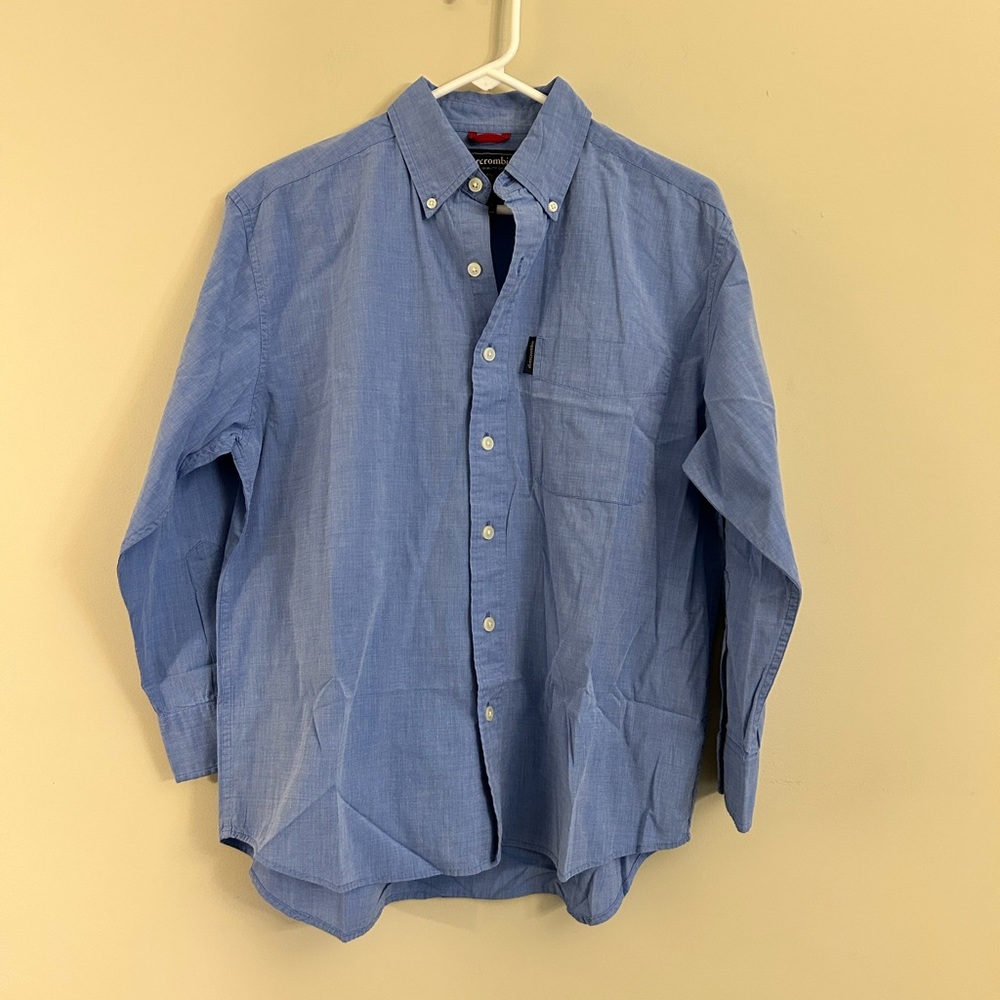 Abercrombie KIDS Button Down Shirt Boys Large Blue Long Sleeve